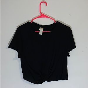 H&M Knotted Black Crop Top
